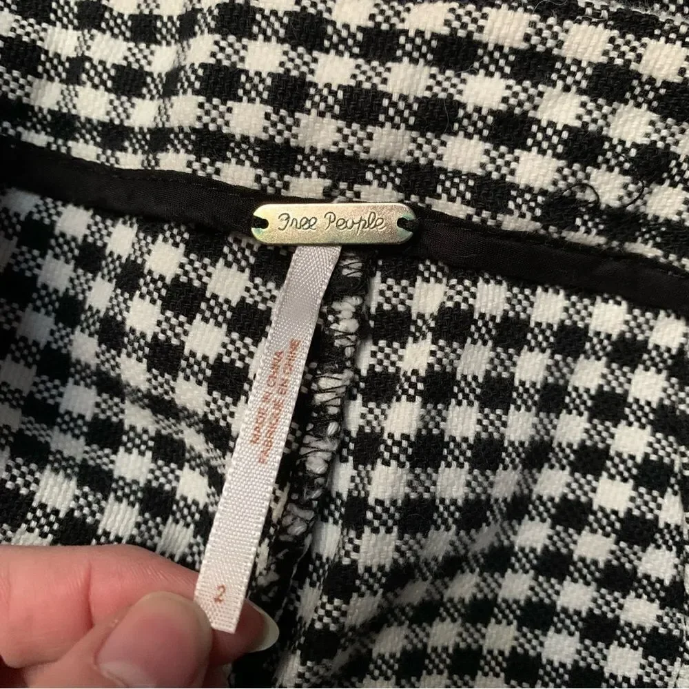 Free People Black and White High Rise Pants size 2